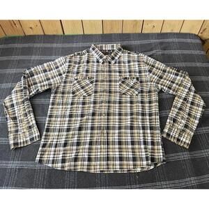 G-NET Mens Button-Up Gray /yellow Short Sleeve Shirt 4XL